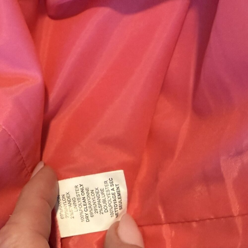 New Trina Turk coral Camilla Dress Scoop Long Sleeve Neck Size 4 - Picture 5 of 6